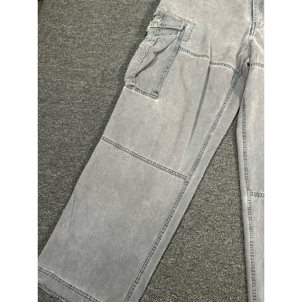 VTG Abercrombie and Fitch Cargo Pants Men 34R (Fits 37x31) Gray Baggy Thrashed - Picture 12 of 16